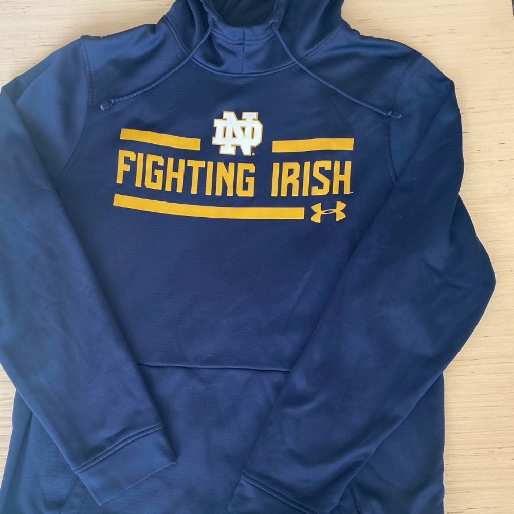 Under Armour Men's Blue and Gold Fighting Irish Hoodie